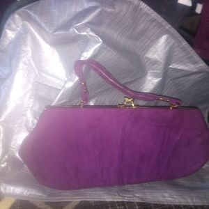 Elegant Purple Suede Clutch